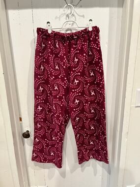 Hotel Spa Breast Cancer Fuzzy Pajama Sleep Pants size 2XL
